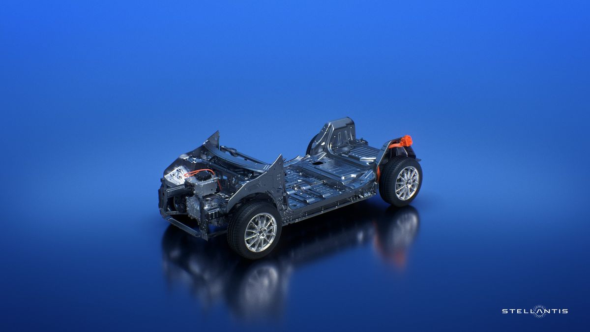 A picture of Stellantis' STLA Medium electric vehicle platform