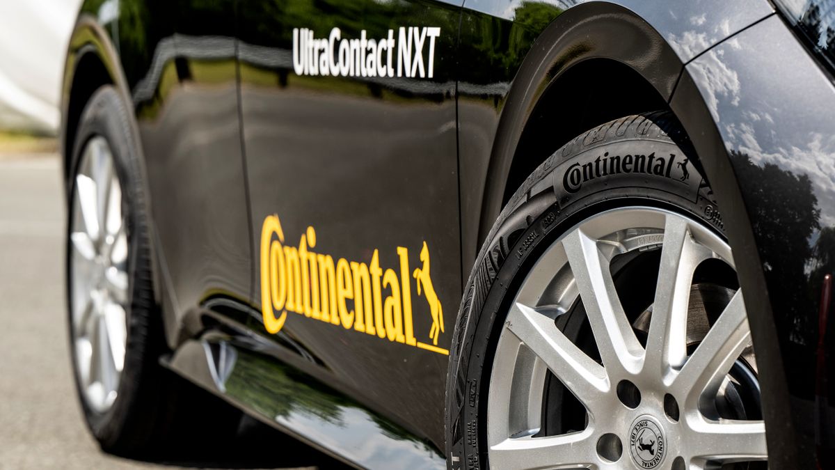 A vehicle equipped with Continental brand tires.