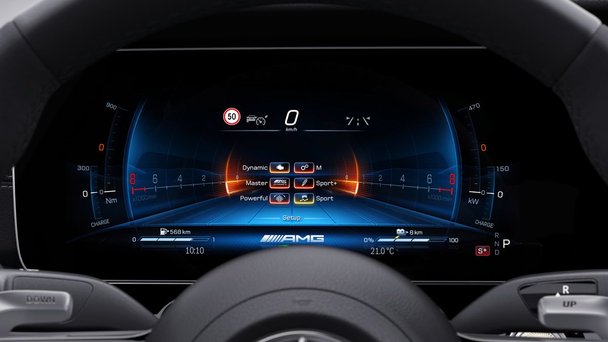 The 2024 Mercedes-AMG GT 63 S E Performance 4-Door Coupé's instrument panel.