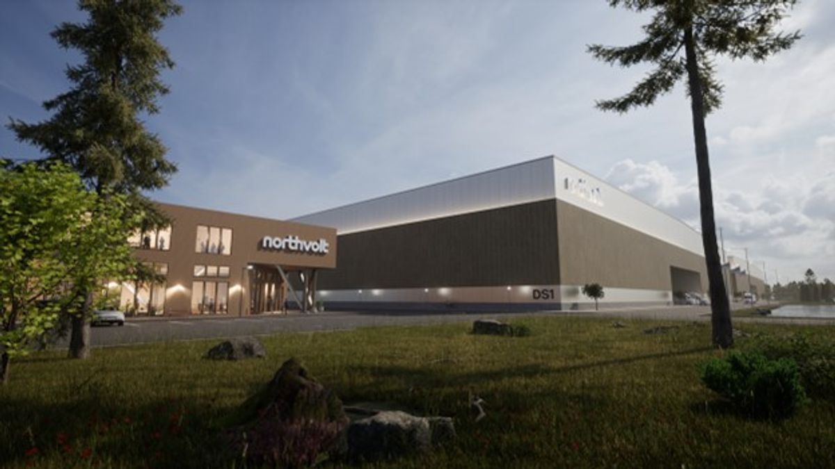 A rendering of Northvolt's upcoming battery factory near Montreal, Canada.